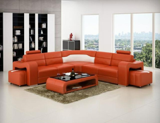 LEATHER SOFA Corner sofa Corner sofa DESIGNER Living landscape L-shape COUCH Seat SOFA PISA