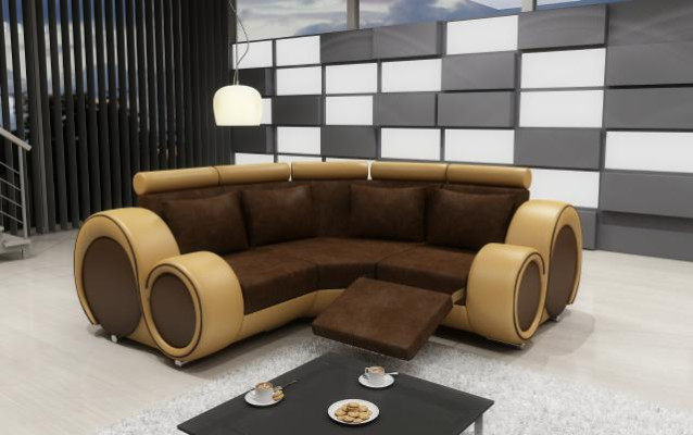 FABRIC SOFA Living landscape SOFA RELAXATION FUNCTION COUCH Corner sofa Custom-made USB