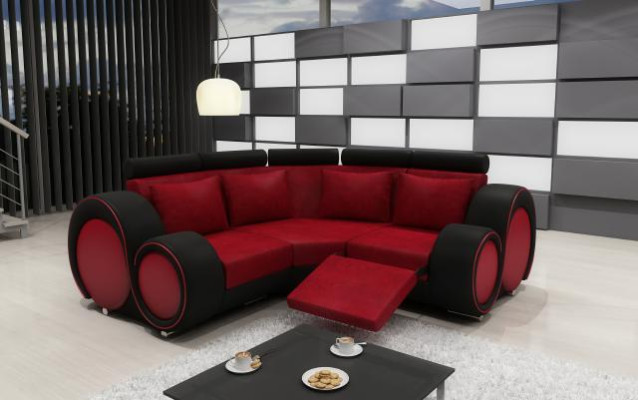 FABRIC SOFA Living landscape SOFA RELAXATION FUNCTION COUCH Corner sofa Custom-made USB