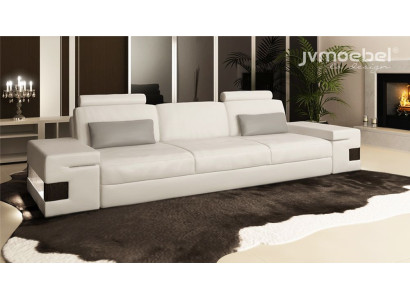 Modern Luxury Designer Sofa 3 Seater Furniture Upholstery Textile White Couches xxl big