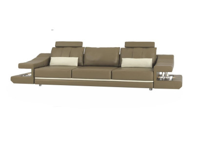 Modern Designer Luxury Sofa 3 Seater Furniture Upholstery Leather Brown Big Sofas Couches