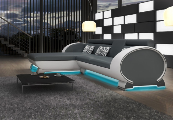 LEATHER SOFA Corner sofa Sofa set DESIGNER COUCH BAR FUNCTION SOFA with USB Upholstery