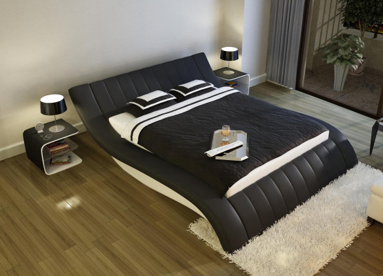 Upholstered bed with USB frame in Leather Model S-9275 160/180/200X220CM new