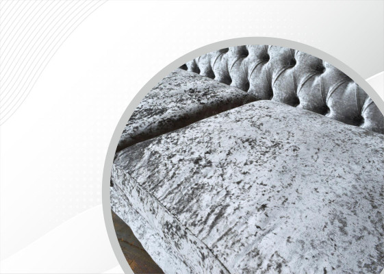 Three Seater Sofa 3 Seat Couch Chesterfield Upholstery Seat Suite Velvet Gray