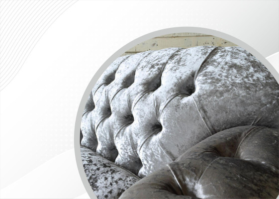 Three Seater Sofa 3 Seat Couch Chesterfield Upholstery Seat Suite Velvet Gray