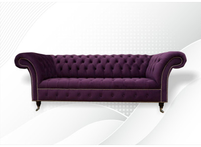 XXL Sofa 3 Seater Couch Upholstery Chesterfield Seat Suite Textile Leather