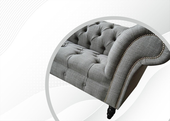 Chesterfield 3 Seater Designer Sofa Upholstery Sofas Couches Fabric Textile