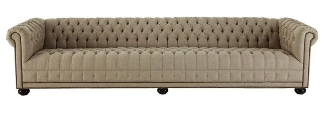 Cream Chesterfield Living room Four Seater Design Couches Sofa Furniture Fabric Sofas