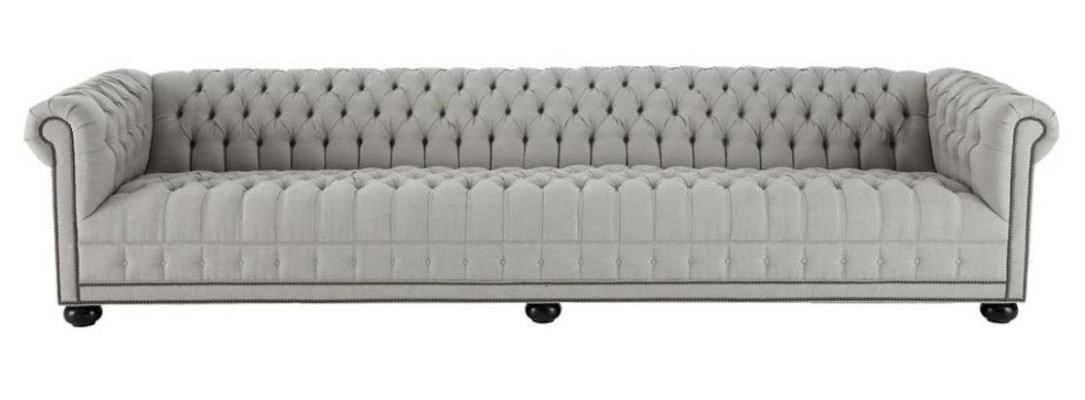 Cream Chesterfield Living room Four Seater Design Couches Sofa Furniture Fabric Sofas
