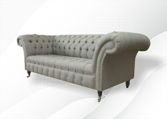 Gray Chesterfield Sofa Couch Upholstery Fabric Leather Couches Velvet Suite