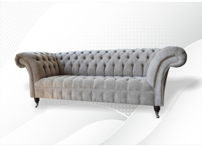 Sofa 3 Seater Living landscape Sofas Upholstery Suite Fabric Chesterfield