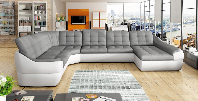 Sofa Sofa bed Living landscape with Bed function + bed base Corner sofa U Couch
