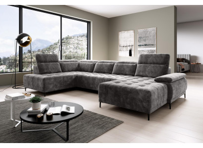 Sofa Bed function Couch Textile Sofa Living landscape Leather Design Corner sofa U-shape