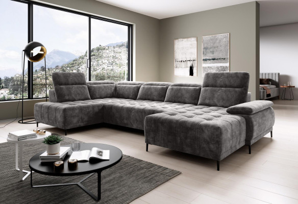 Sofa Bed function Couch Textile Sofa Living landscape Leather Design Corner sofa U-shape