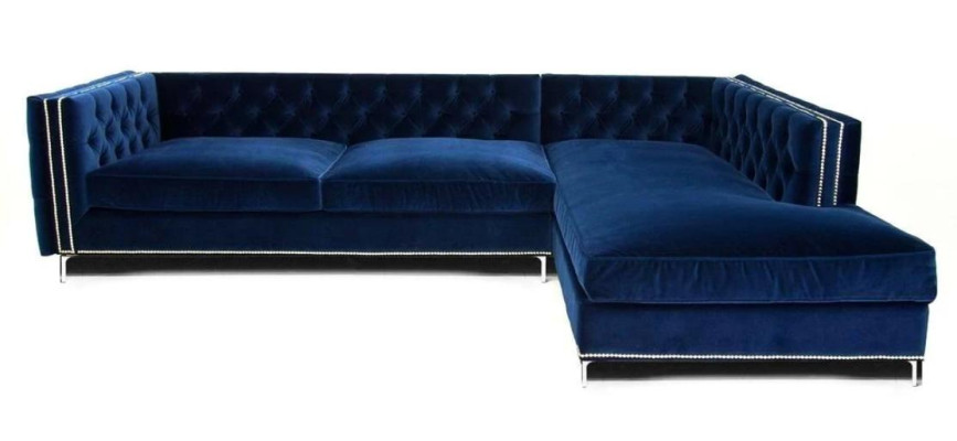 Corner sofa Blue Living landscape xxl Furniture Design Couch Corner suite Upholstery big Chesterfield