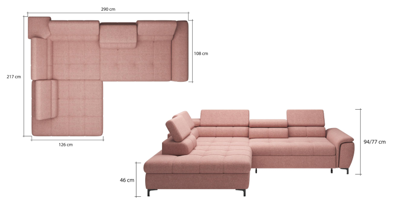 Corner sofa L-shape Sofa Couch Design Upholstery Sofa bed Textile Bed function Textile