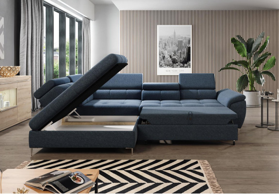 Sofa bed Design Corner sofa L-shape Bed function Couch Textile Sofas Fabric Sleep