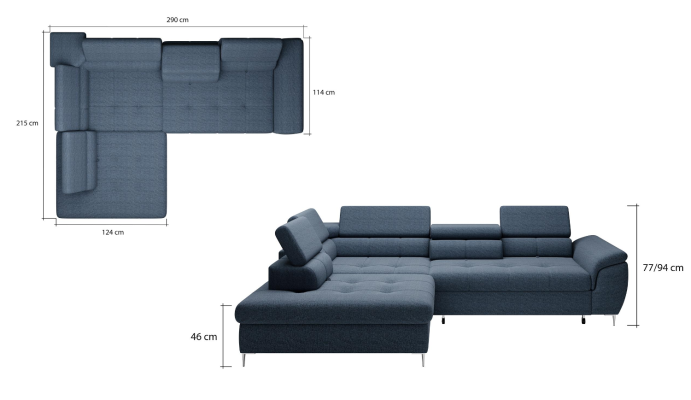 Sofa bed Design Corner sofa L-shape Bed function Couch Textile Sofas Fabric Sleep