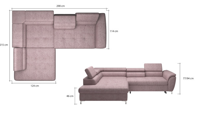 Corner sofa L-shape Sofa Design Upholstery Modern Textile bed base Multifunction Fabric