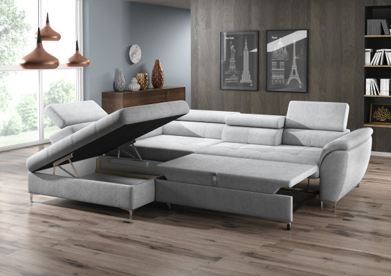 Corner sofa Sofa bed Upholstery Corner Couch Suite Bed function Sofa Leather new