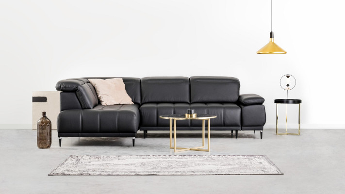 Design Upholstery Modern Leather Bed function Gray Fabric Corner sofa L-shape Sofa Couch