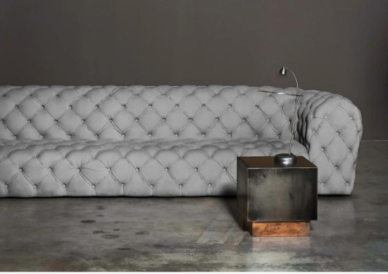 Gray Chesterfield Living room Modern Design Couches Sofa Furniture Fabric Big xxl new