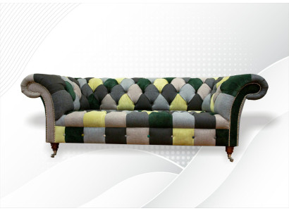 Chesterfield 3 Seater Multicolored Living room Design Couches Sofa Designer Furniture