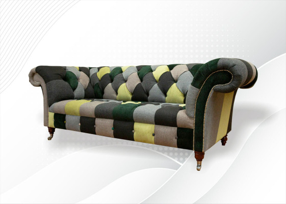 Chesterfield 3 Seater Multicolored Living room Design Couches Sofa Designer Furniture