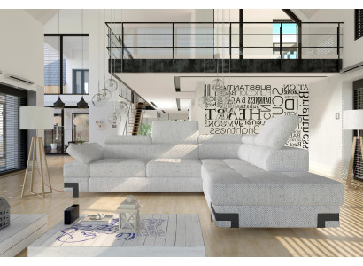 Corner sofa Gray Fabric L-shape Sofa Couch Design Couch Upholstery Textile Modern Sofas