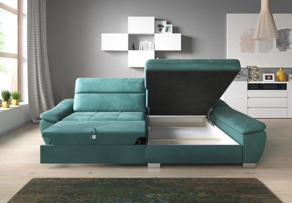 Corner sofa Sofa Couch Upholstery Corner suite L-shape Multifunction Textile Living landscape