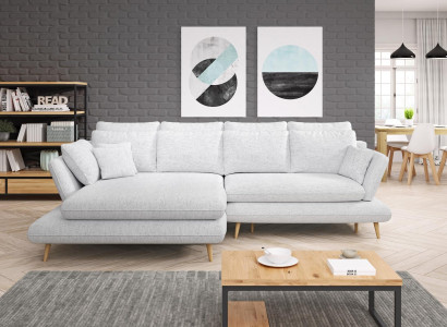 Corner sofa L-shape Sofa Couch Upholstery Corner sofa Living landscape Textile Sofas Fabric new