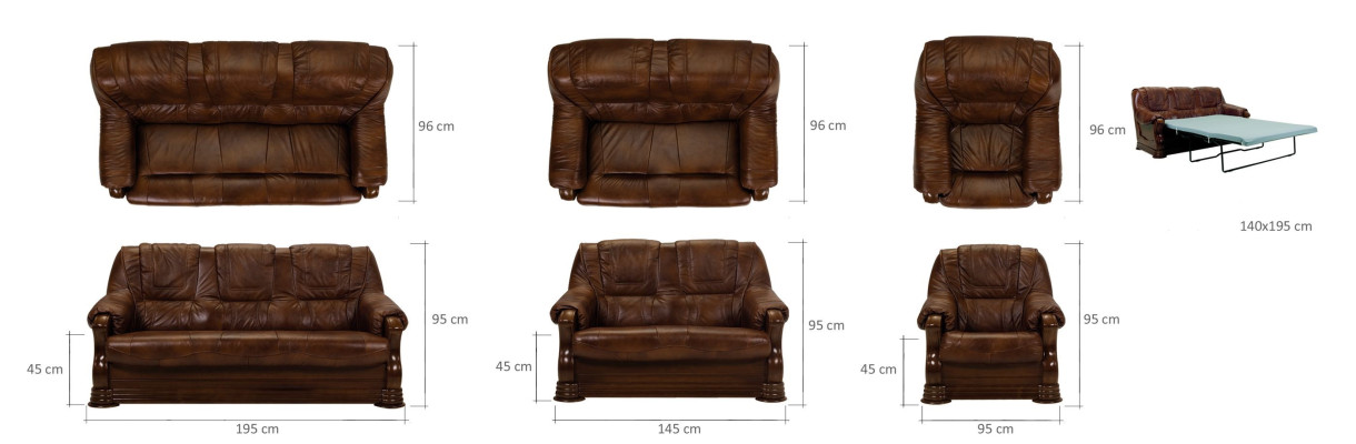 Sofa Sofa bed Designer 3 Seater Sofa with Bed function Suite Couch Leather sofa