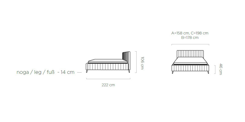 Beds Textile Hotel Luxury Upholstery Bed frame Design Bed Bedroom 180x200