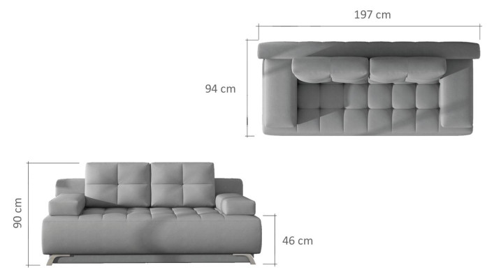 Sofa Sofa bed Designer 3 Seater Sofa with Bed function + bed base Couch new