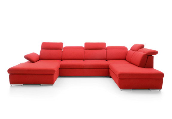 Corner sofa Living landscape Couch Upholstery Sofa Leather Corner Sets Red