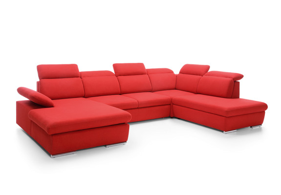 Corner sofa Living landscape Couch Upholstery Sofa Leather Corner Sets Red