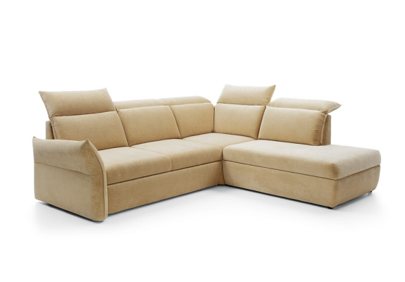 Corner sofa L-shape Beige Corner sofa with sleeping function Suite Living landscape