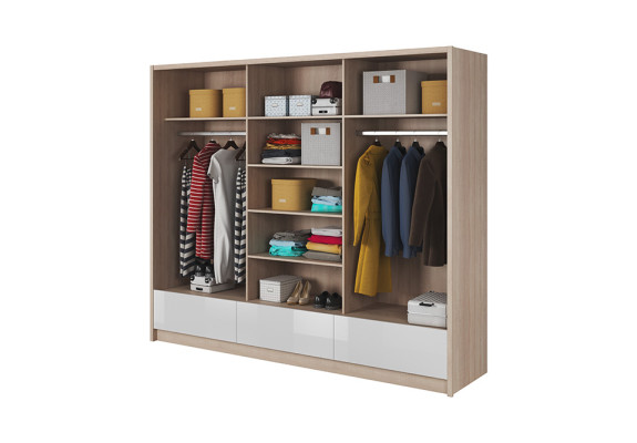 Large Bedroom Floating Doors Wardrobe 250cm Clothes Cabinets