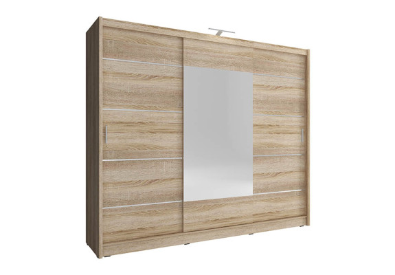 Mirror Wardrobe Bedroom Floating 250cm Clothes Cabinets Sliding Doors