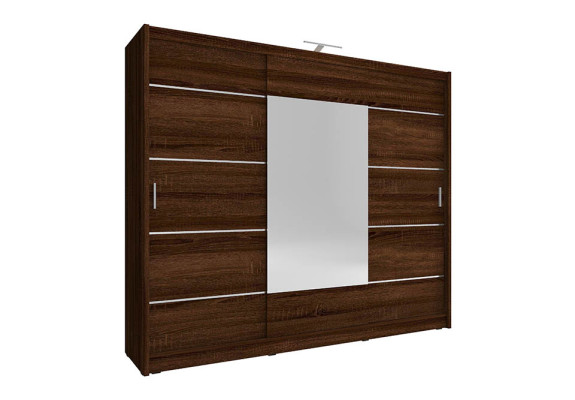 Mirror Wardrobe Bedroom Floating 250cm Clothes Cabinets Sliding Doors