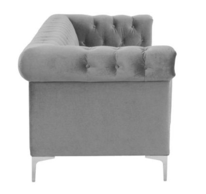 Gray Chesterfield Three Seater Fabric Living room Design Couches Upholstery Sofas new