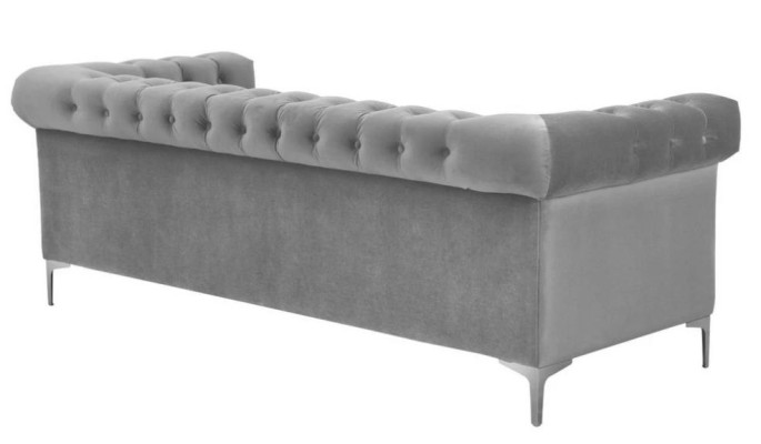 Gray Chesterfield Three Seater Fabric Living room Design Couches Upholstery Sofas new