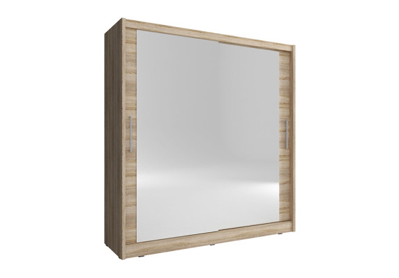 Bedroom Mirror Floating Doors Wardrobe 200cm Clothes Cabinets Sliding Doors