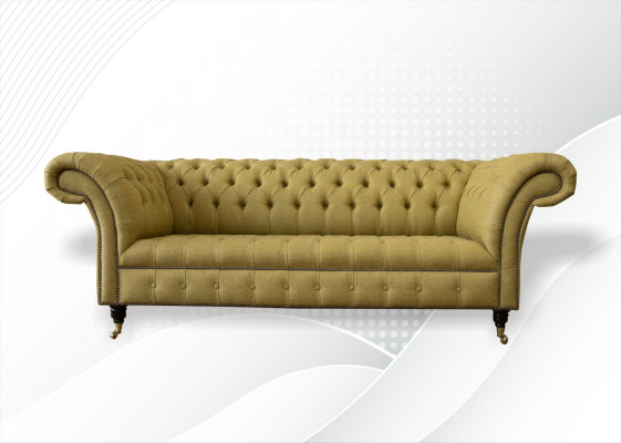 Chesterfield 3 Seater Yellow Living room Design Couches Upholstery Sofa Sofas Textile