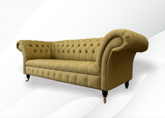 Chesterfield 3 Seater Yellow Living room Design Couches Upholstery Sofa Sofas Textile