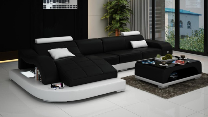 Corner sofa with USB Upholstery Corner suite Living landscape Corner sofa Design Sofa PHM3375