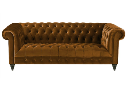 Three Seater Chesterfield Brown Fabric Sofa new Original Design Couches Upholstery