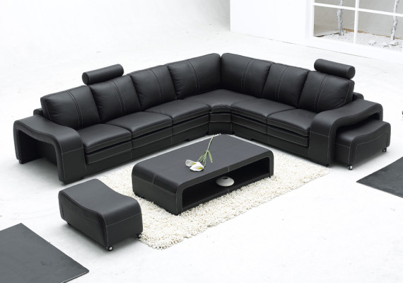 Leather sofa sofa couch living landscape corner sofa corner suite design modern new A1109