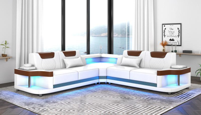 Design Esk Corner sofa L-shape Modern Sofas Leather sofa Couch Living landscape Sofa new