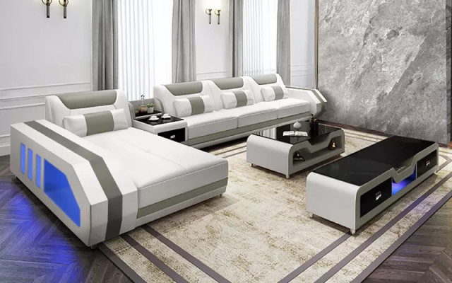 Corner sofa Upholstery Corner sofa L-shape Coffee table Modern sofa Living landscape 2-piece. new